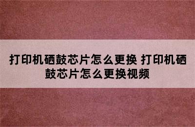 打印机硒鼓芯片怎么更换 打印机硒鼓芯片怎么更换视频